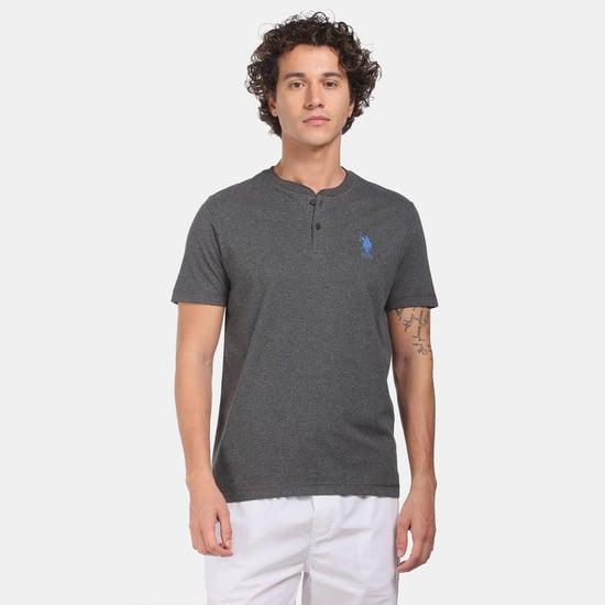 u.s. polo assn. men solid henley neck t-shirt