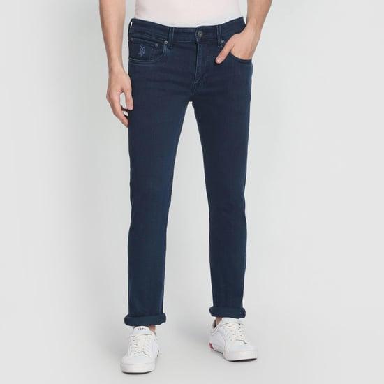 u.s. polo assn. men solid mid-rise jeans