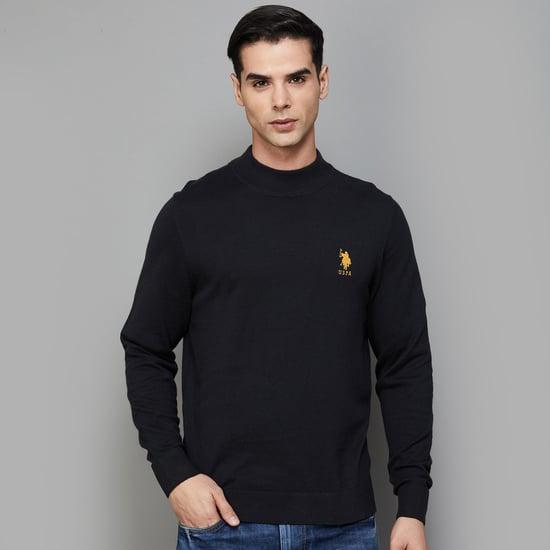 u.s. polo assn. men solid mock neck sweater