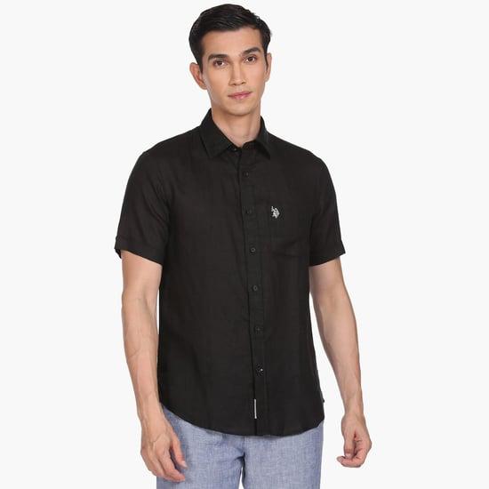 u.s. polo assn. men solid regular fit casual shirt