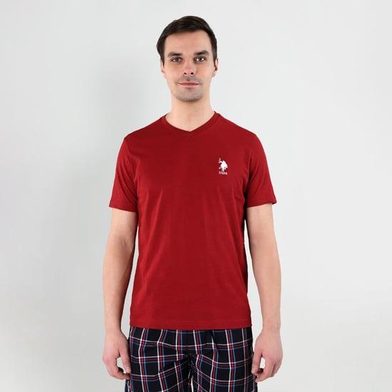 u.s. polo assn. men solid regular fit lounge t-shirt