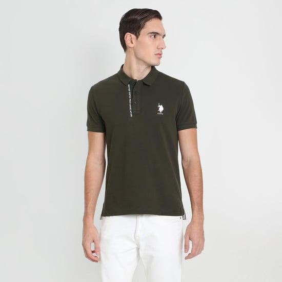 u.s. polo assn. men solid regular fit pique polo t-shirt