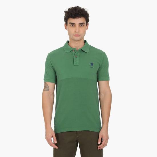 u.s. polo assn. men solid regular fit polo t-shirt