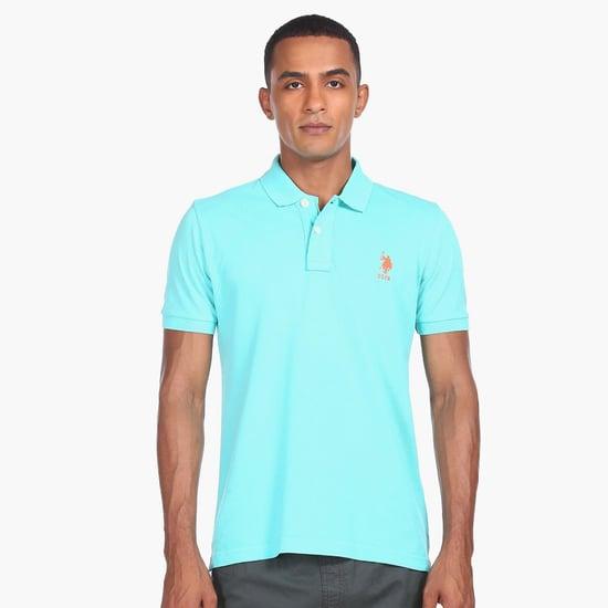 u.s. polo assn. men solid regular fit polo t-shirt