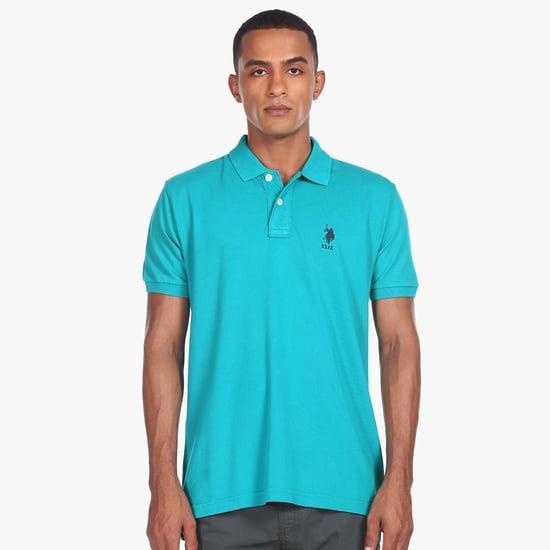 u.s. polo assn. men solid regular fit polo t-shirt