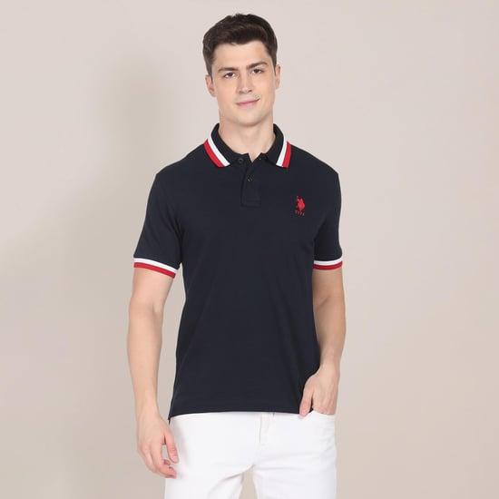 u.s. polo assn. men solid regular fit polo t-shirt