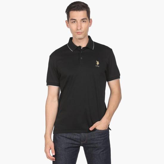 u.s. polo assn. men solid regular fit polo t-shirt