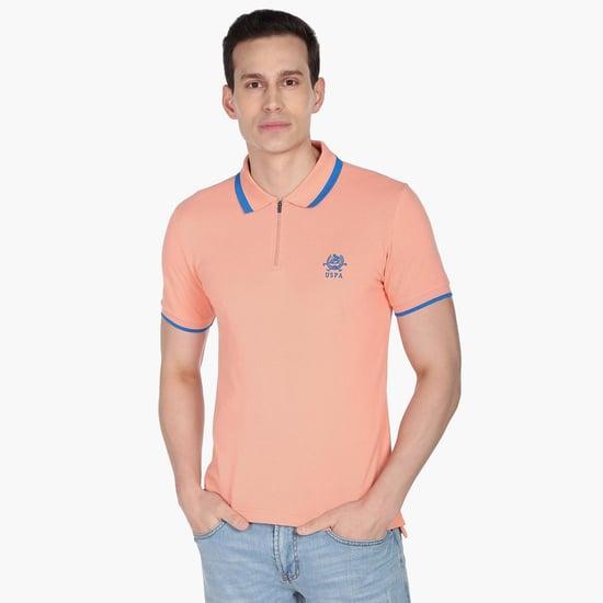 u.s. polo assn. men solid regular fit polo t-shirt