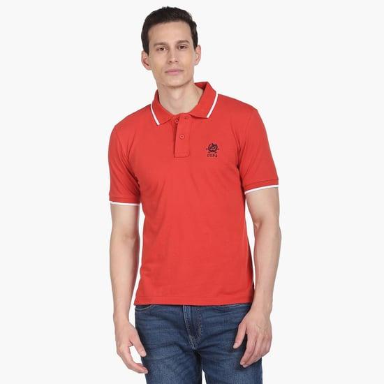 u.s. polo assn. men solid regular fit polo t-shirt