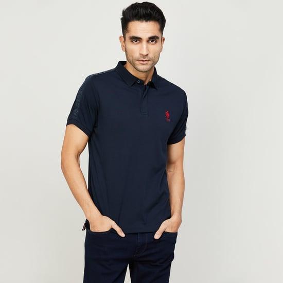 u.s. polo assn. men solid regular fit polo t-shirt