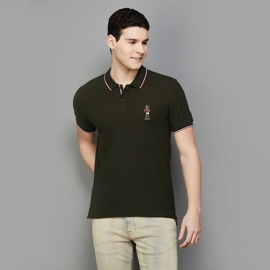 u.s. polo assn. men solid regular fit polo t-shirt