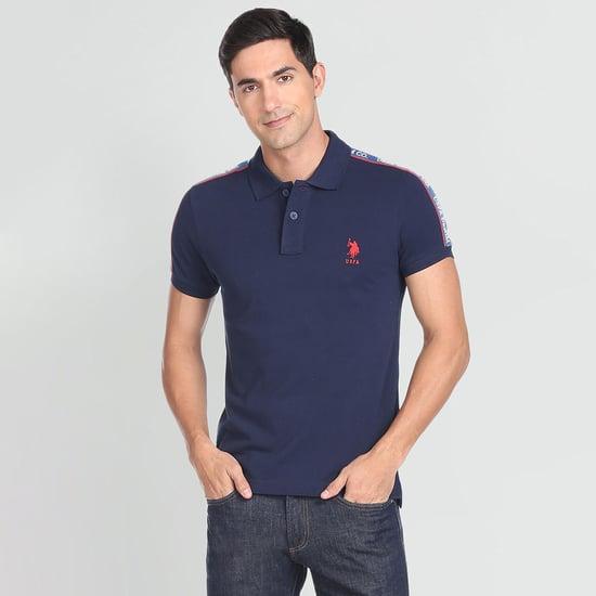 u.s. polo assn. men solid regular fit polo t-shirt