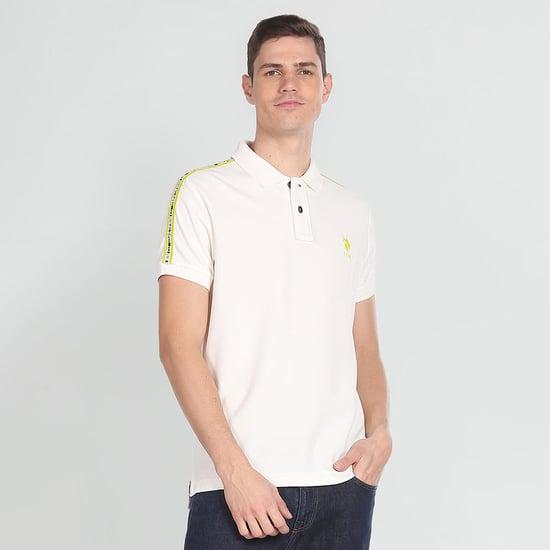 u.s. polo assn. men solid regular fit polo t-shirt