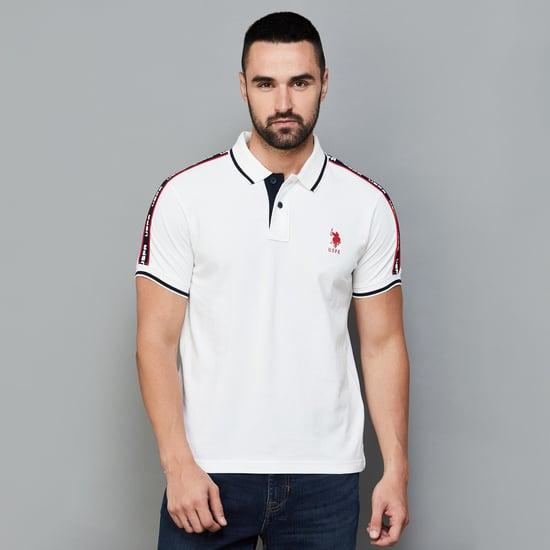 u.s. polo assn. men solid regular fit polo t-shirt