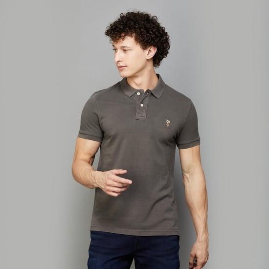 u.s. polo assn. men solid regular fit polo t-shirt