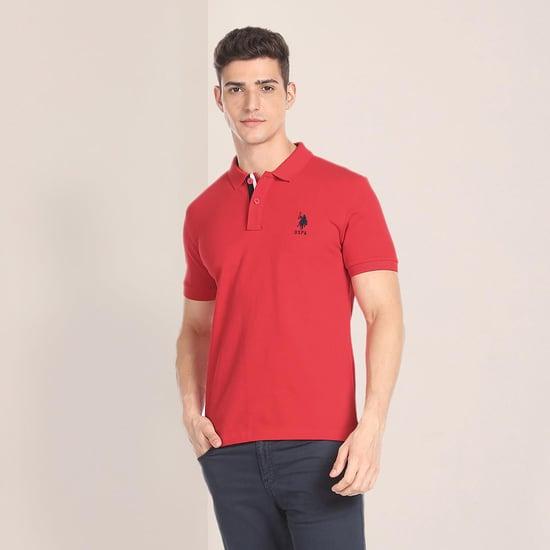 u.s. polo assn. men solid slim fit pique polo t-shirt