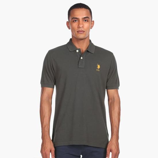 u.s. polo assn. men solid slim fit polo t-shirt