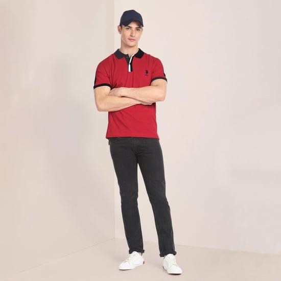 u.s. polo assn. men solid slim fit polo t-shirt