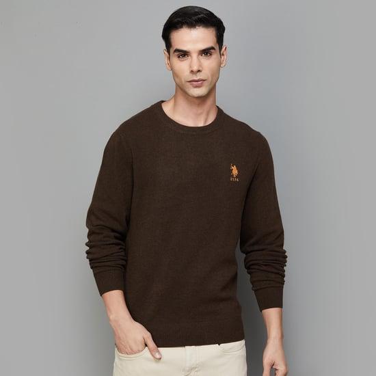 u.s. polo assn. men solid sweater