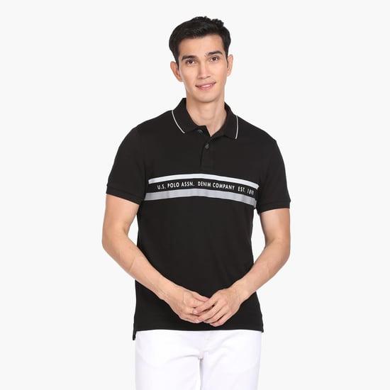 u.s. polo assn. men striped half sleeves polo t-shirt