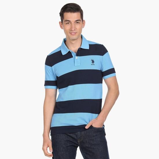 u.s. polo assn. men striped regular fit polo t-shirt