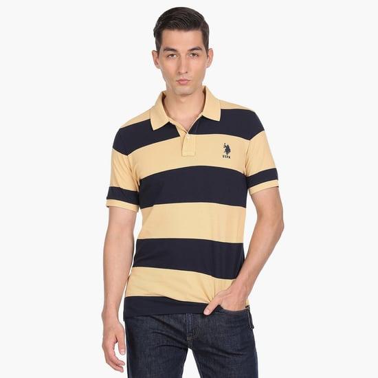 u.s. polo assn. men striped regular fit polo t-shirt