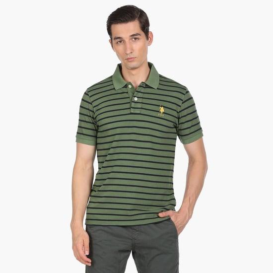 u.s. polo assn. men striped regular fit polo t-shirt