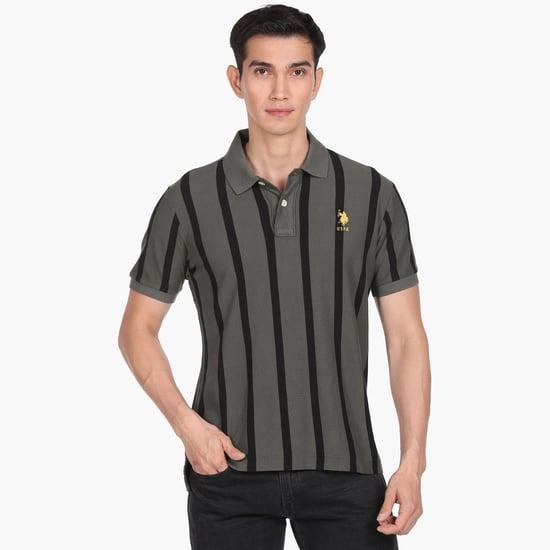 u.s. polo assn. men striped regular fit polo t-shirt