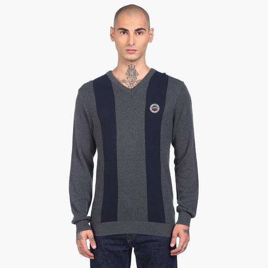 u.s. polo assn. men striped regular fit sweater