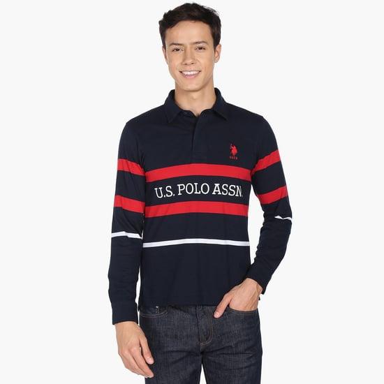 u.s. polo assn. men striped slim fit polo t-shirt