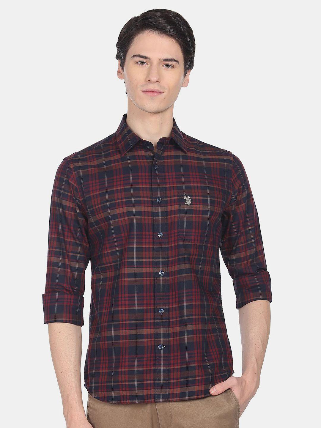 u.s. polo assn. men tartan checked casual cotton shirt