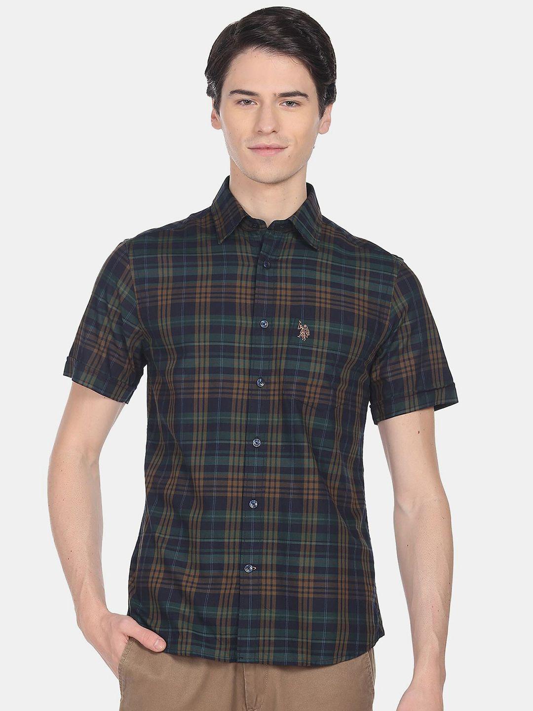 u.s. polo assn. men tartan checked casual cotton shirt