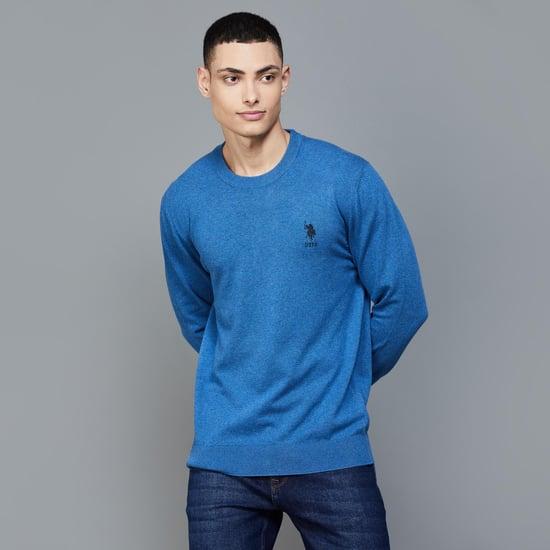 u.s. polo assn. men textured pullover sweater