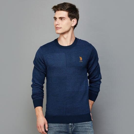 u.s. polo assn. men textured sweater