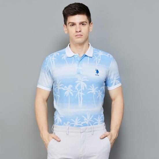 u.s. polo assn. men tropical print regular fit polo t-shirt