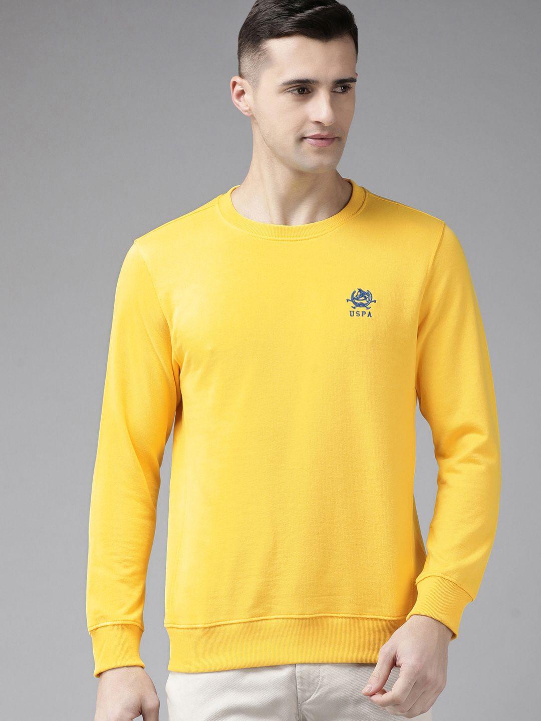 u.s. polo assn. men yellow sweatshirt