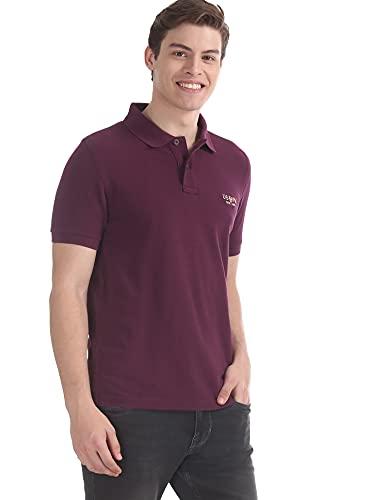 u.s. polo assn. mens half sleeve polo t shirts (usts5801_purple_s)