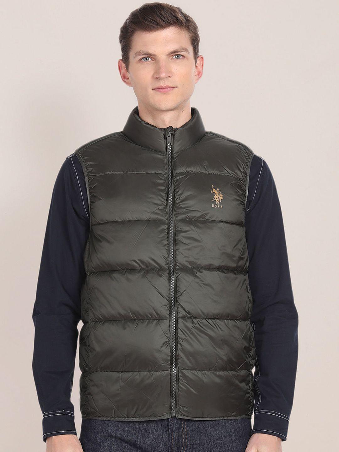 u.s. polo assn. mock collar quilted jacket
