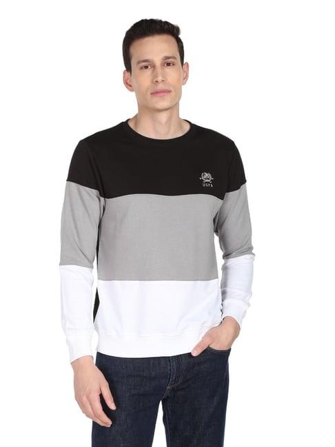 u.s. polo assn. multi cotton regular fit colour block sweatshirt