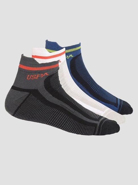 u.s. polo assn. multicolor ankle length socks - pack of 3