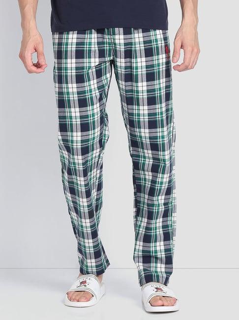 u.s. polo assn. multicolor cotton regular fit checks lounge pants