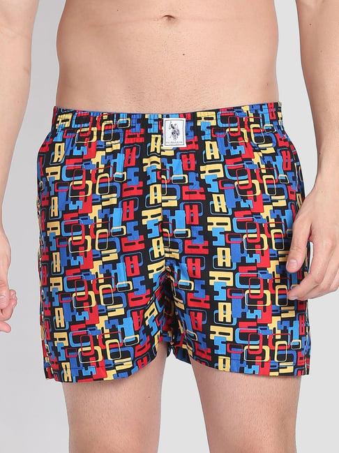 u.s. polo assn. multicolor cotton regular fit printed boxers