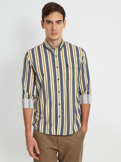 u.s. polo assn. multicolor regular fit striped cotton shirt