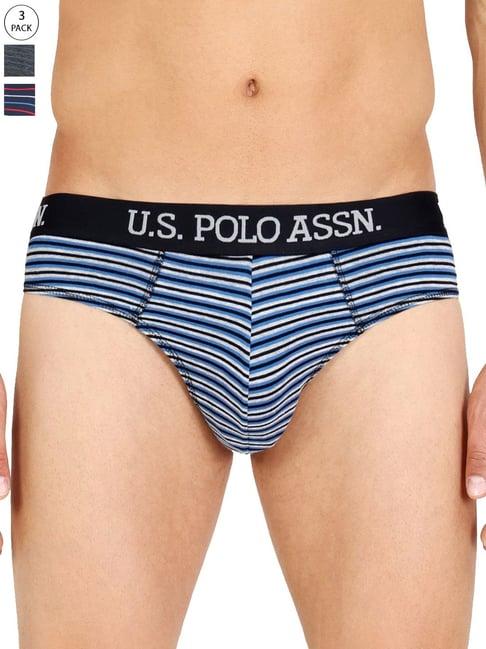 u.s. polo assn. multicolor striped briefs - pack of 3