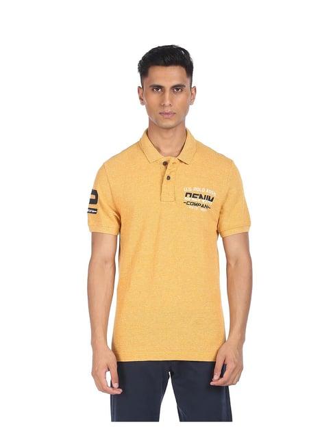 u.s. polo assn. mustard regular fit polo t-shirt