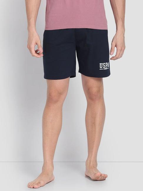 u.s. polo assn. navy blue cotton regular fit shorts