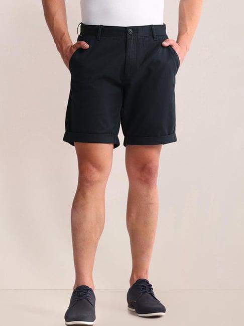 u.s. polo assn. navy blue cotton slim fit shorts