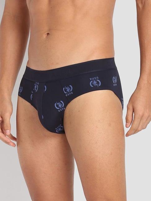 u.s. polo assn. navy blue regular fit printed briefs