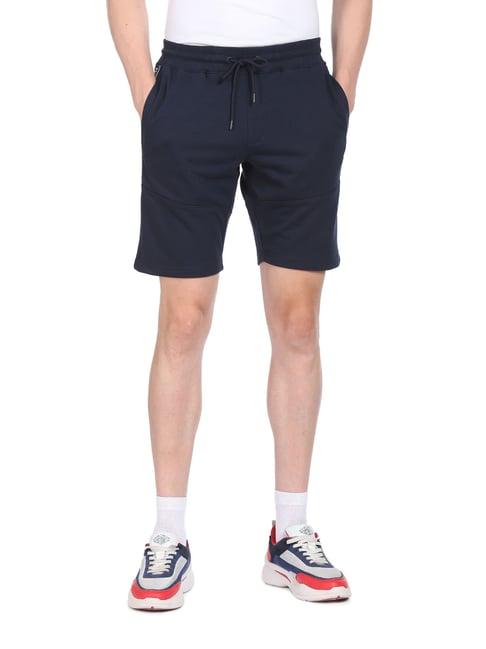 u.s. polo assn. navy cotton regular fit printed shorts