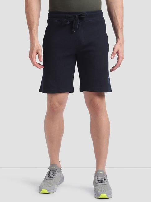 u.s. polo assn. navy regular fit textured shorts